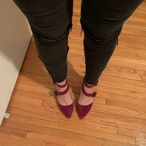 Steve Madden Low-Heel Wine Suede